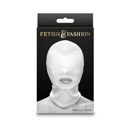 Fetish & Fashion Mouth Hood White in packaging, BDSM accessory.