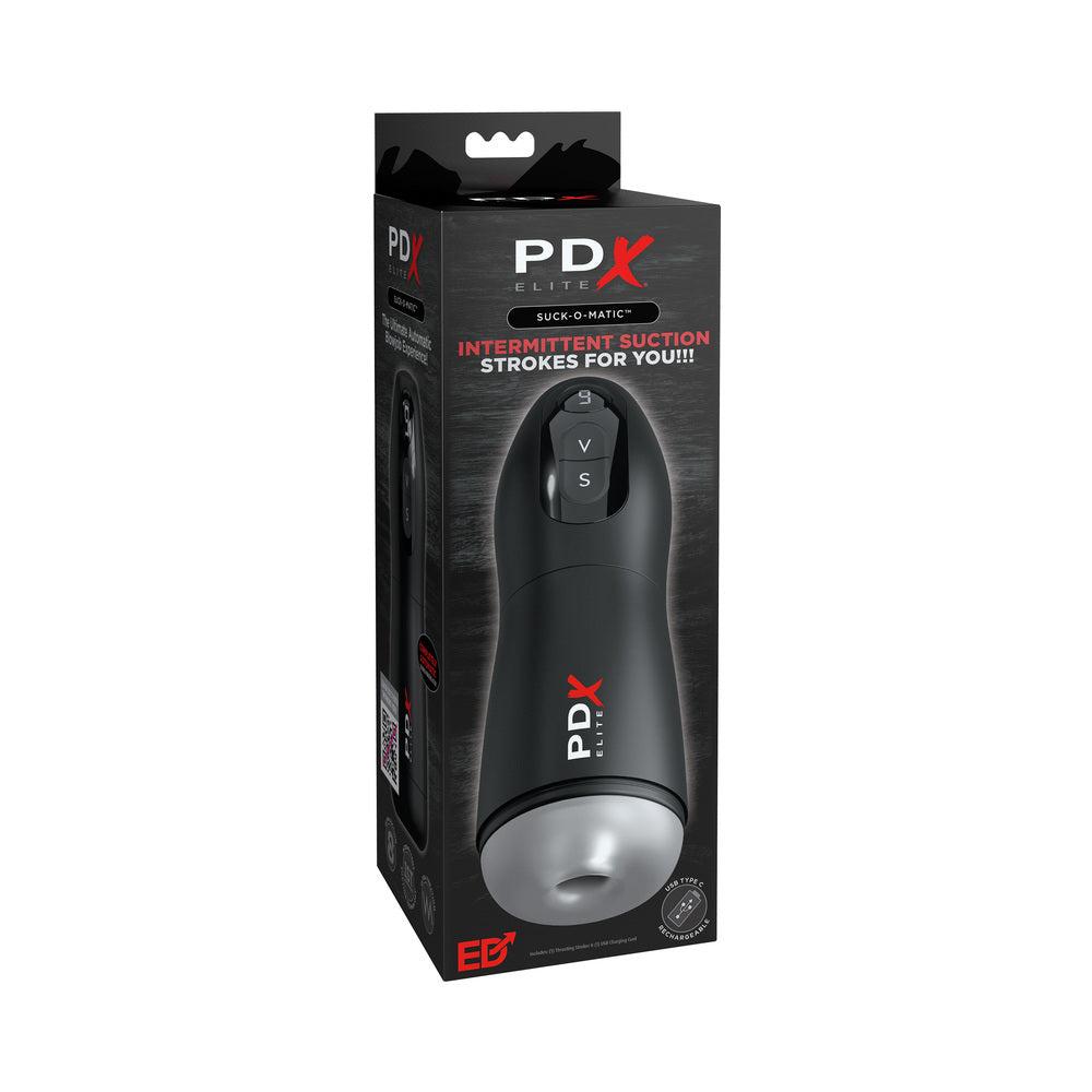 PDX Elite Suck-O-Matic Frosted/Black with intermittent suction and vibration.