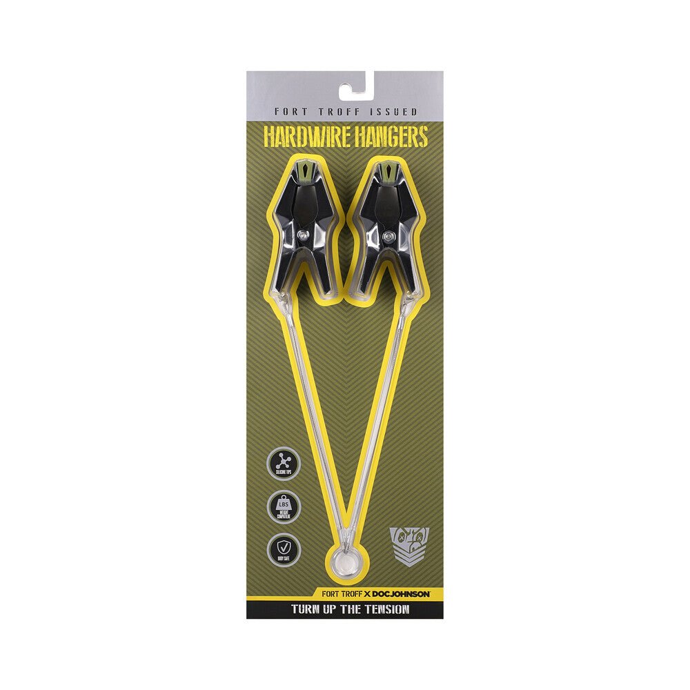 Fort Troff Hardwire Hangers heavy-duty nipple clamps with extra-wide silicone pads and ergonomic handles for adjustable tension play