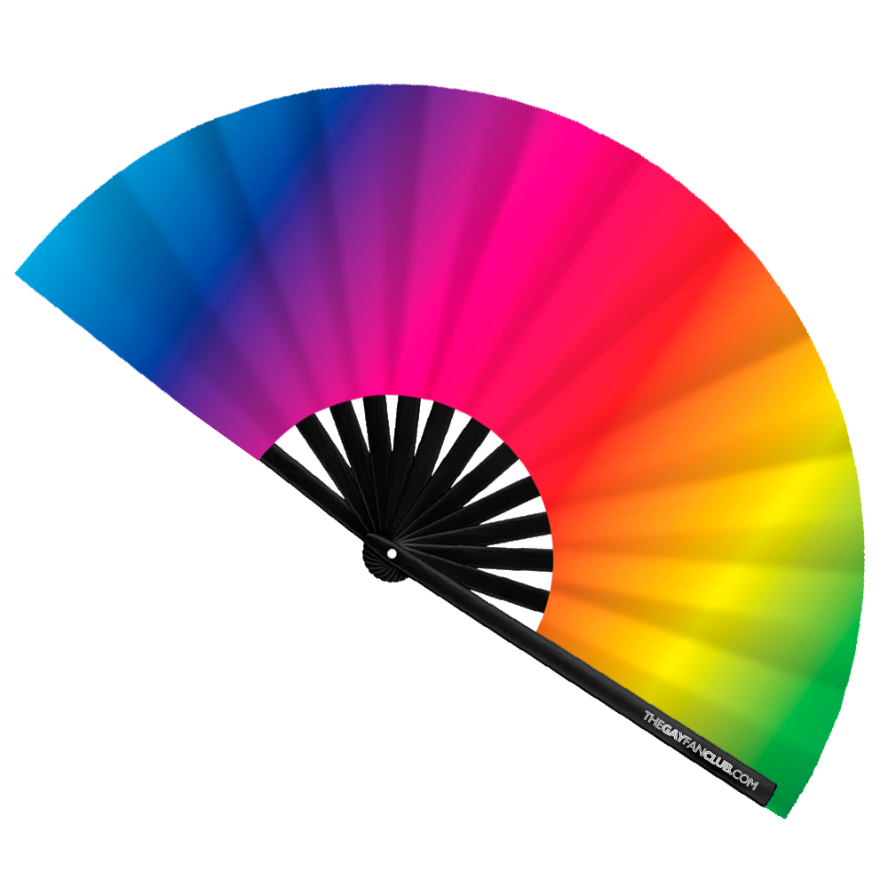 Rainbow Rave Fan by Hand Fan
