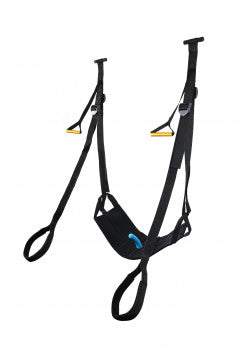 Door Jam Sex Sling with padded seat and foot supports for versatile intimate positioning.