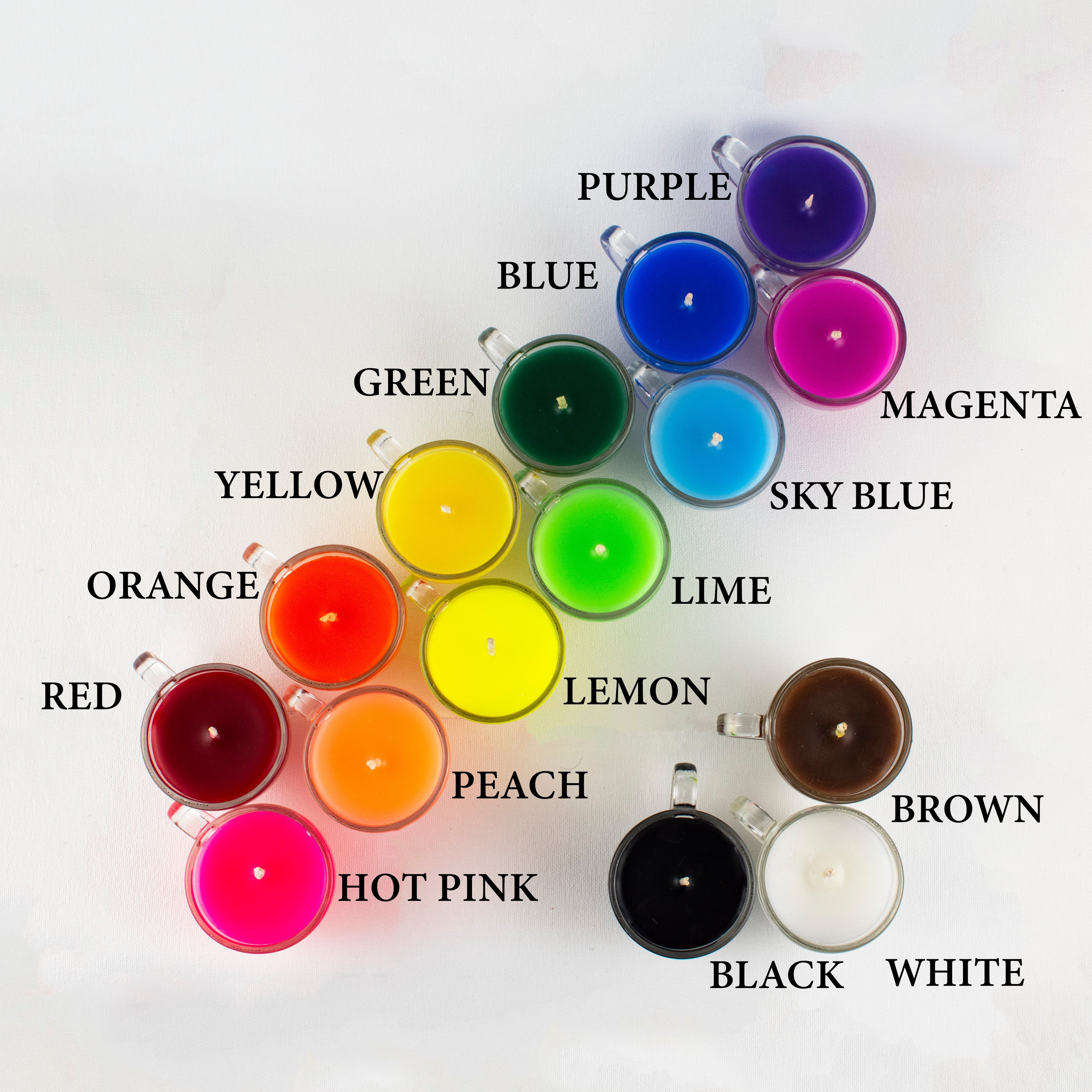 Mini Candle Rainbow Sets - Wax Play Teacup Candle - Low Temp - Paraffin - Regular & Blacklight