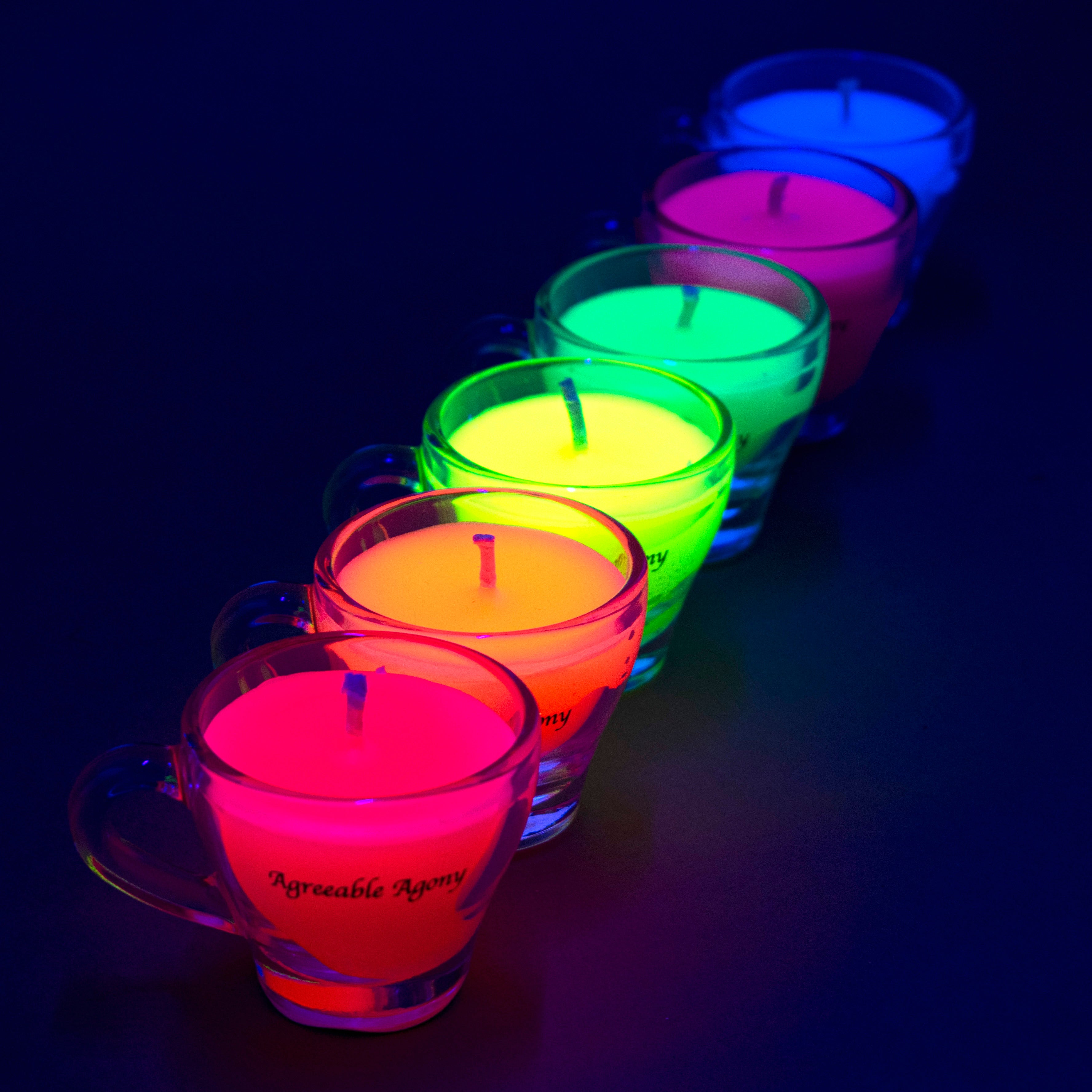Mini Candle Rainbow Sets - Wax Play Teacup Candle - Low Temp - Paraffin - Regular & Blacklight