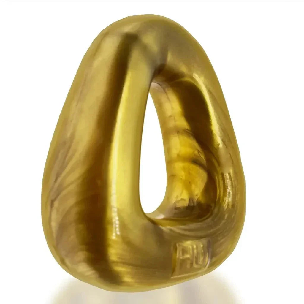 Hunkyjunk Zoid Trapezoid Lifter Cockring in gold, designed for support and enhanced pleasure.
