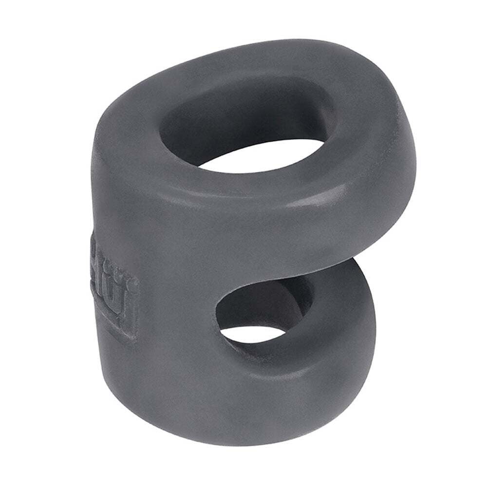 Hunkyjunk CONNECT Cock Ring black silicone dual-ring adjustable balltugger accessory