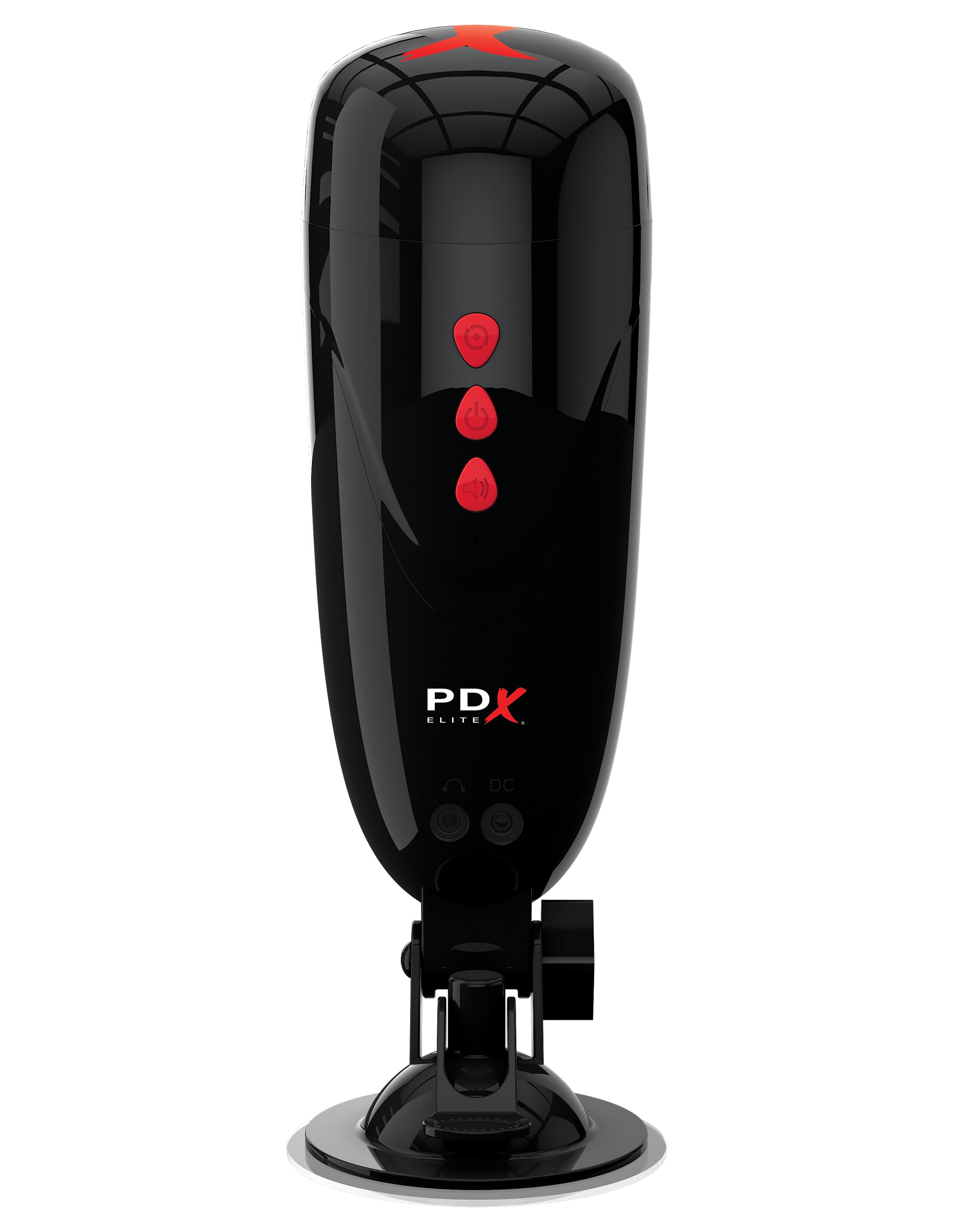 PDX Elite Dirty Talk Rechargeable Vibrating Starter Stroker With Hands-Free Suction Cup Beige/Black
