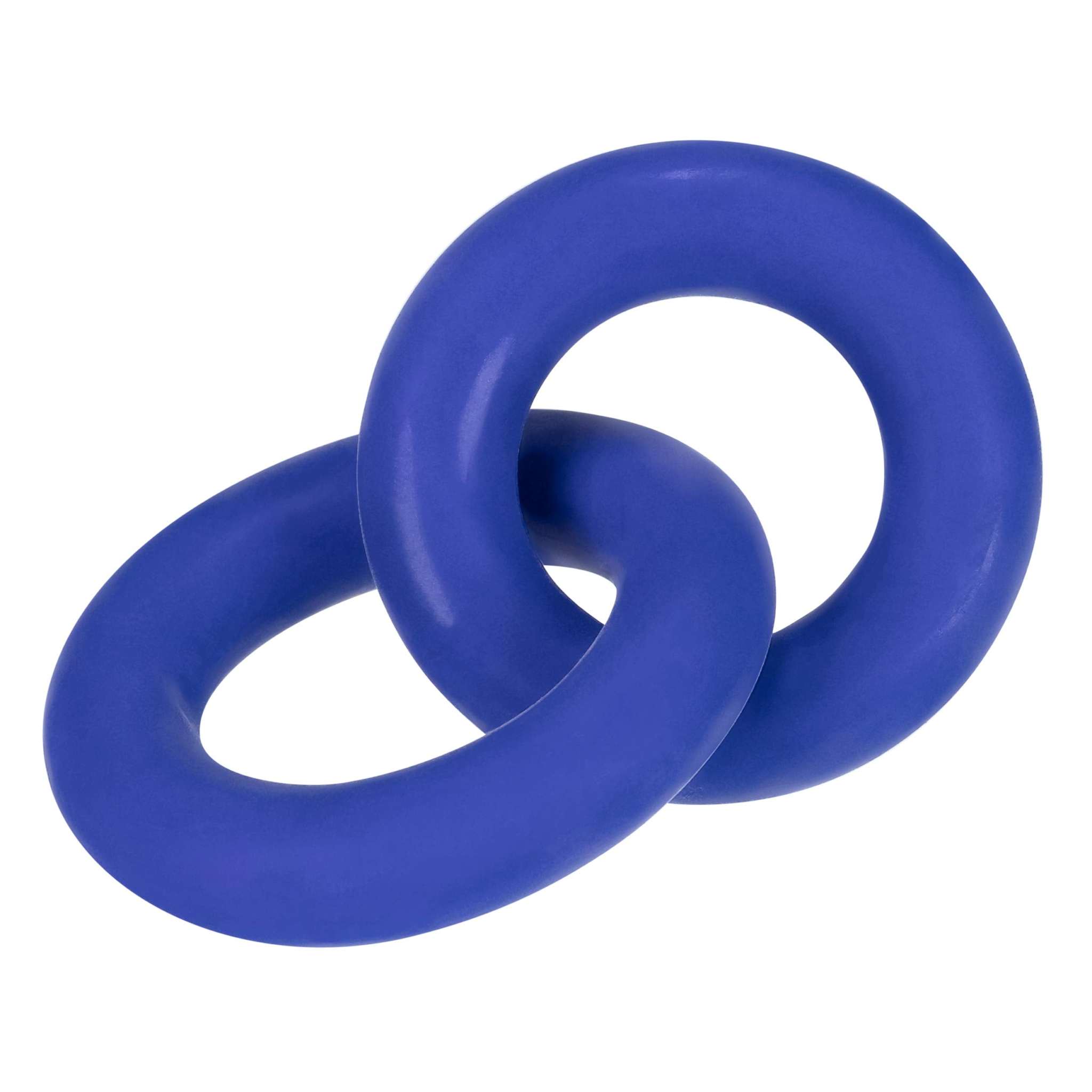Hunkyjunk DUO Linked CockBall Rings in blue, durable stretchy dual penis and ball rings for enhanced pleasure and performance