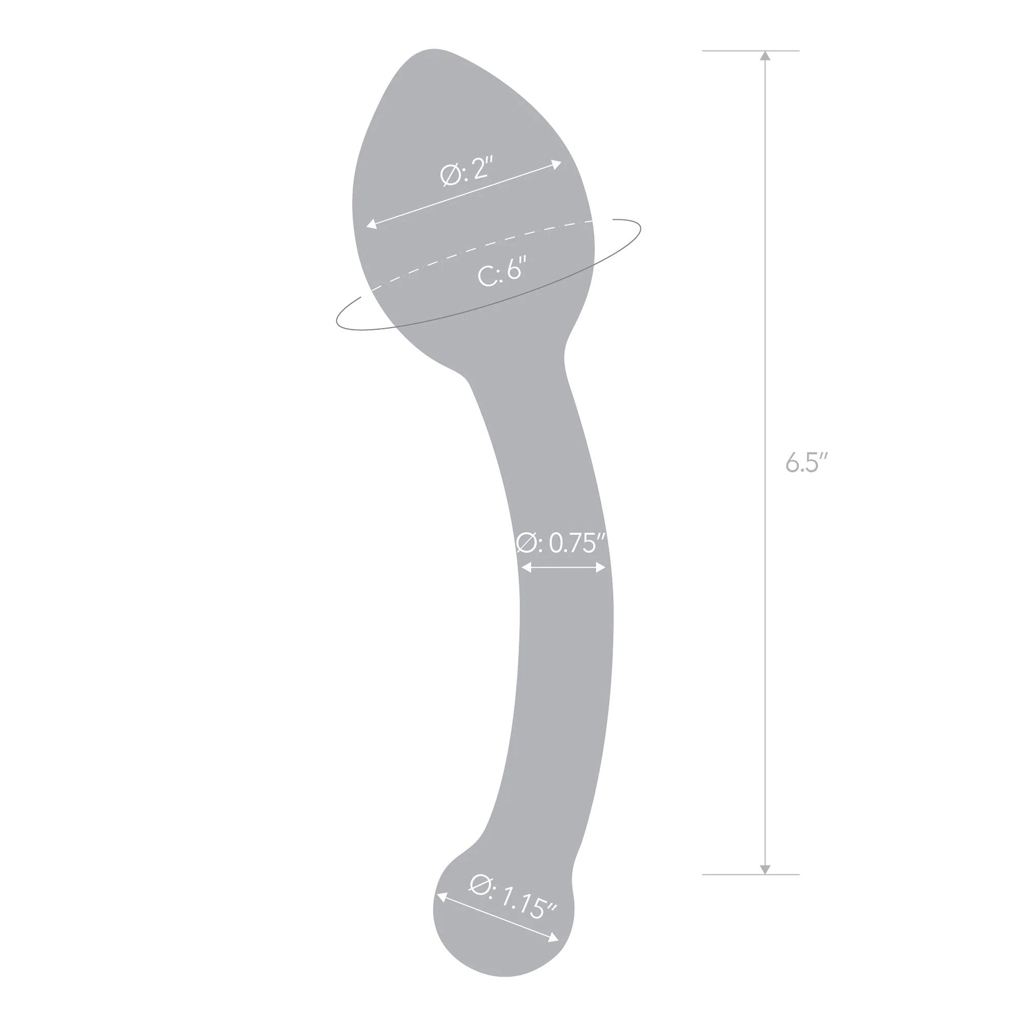 Glas 8 in. Pure Indulgence Anal Slider Prostate Stimulating Glass Dildo