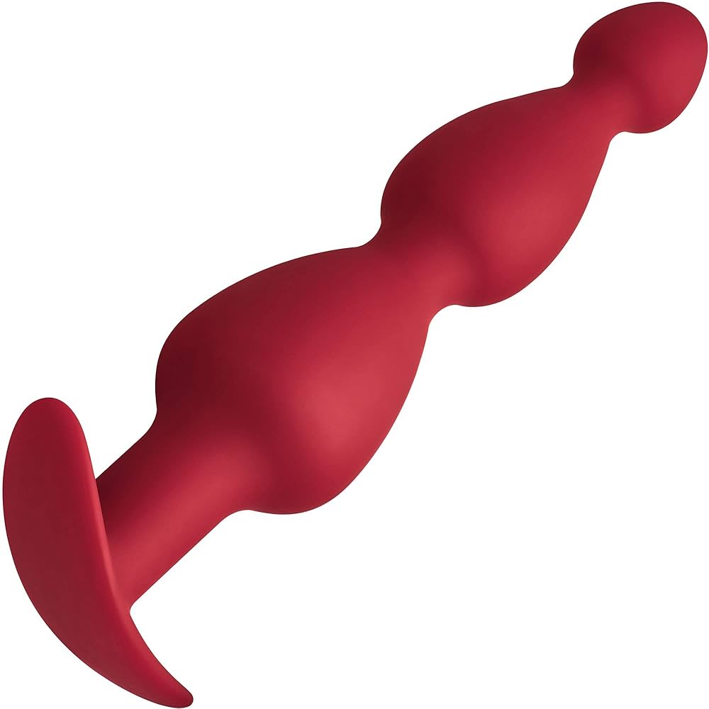Forto F-52 Cone Beads Silicone Anal Plug Red