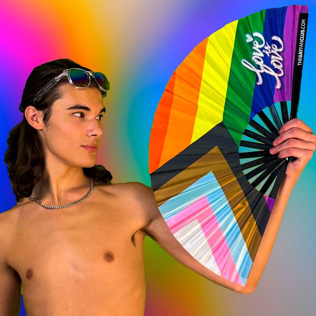 Pride Rainbow Flag Fan by Hand Fan