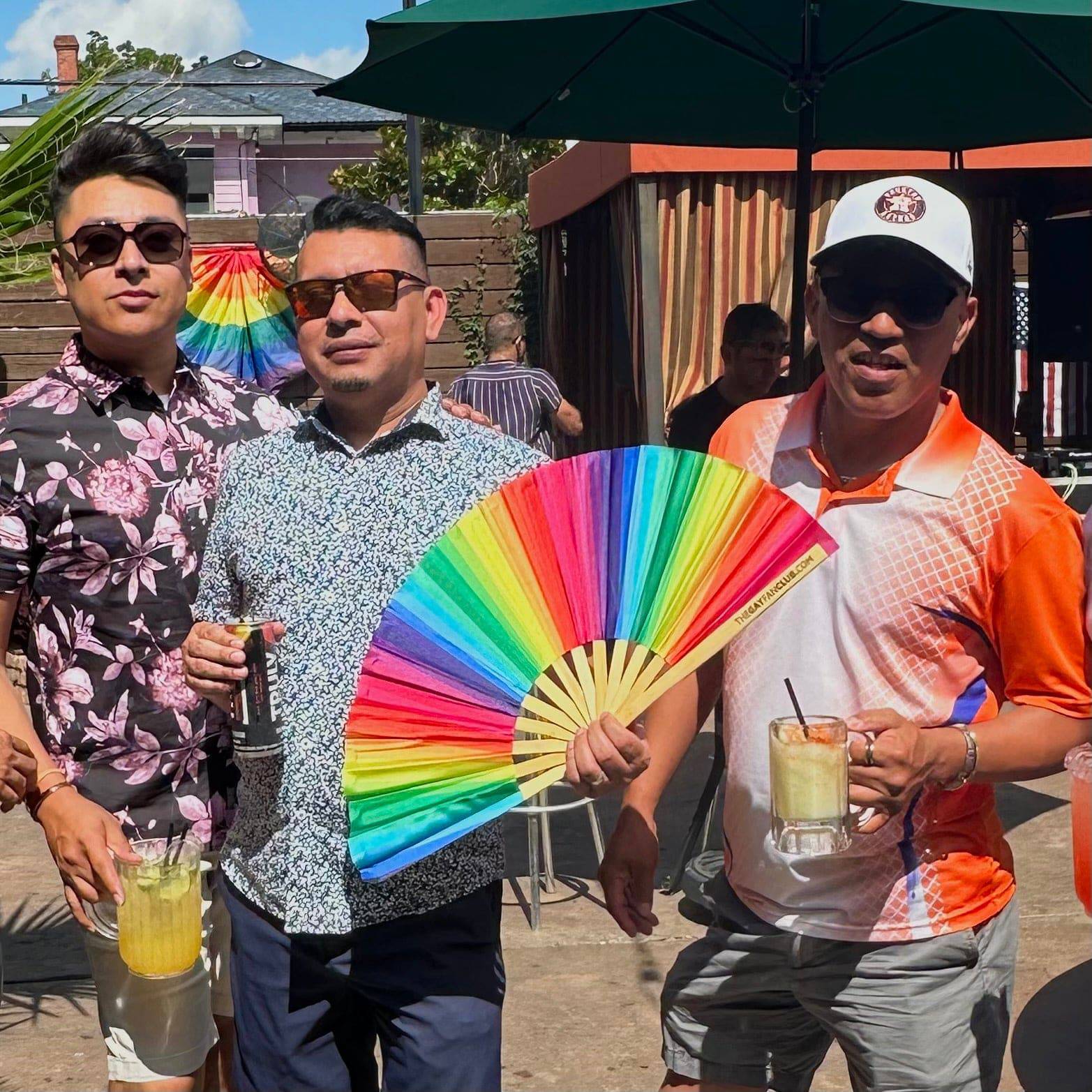 Rainbow Folding Fan by Hand Fan
