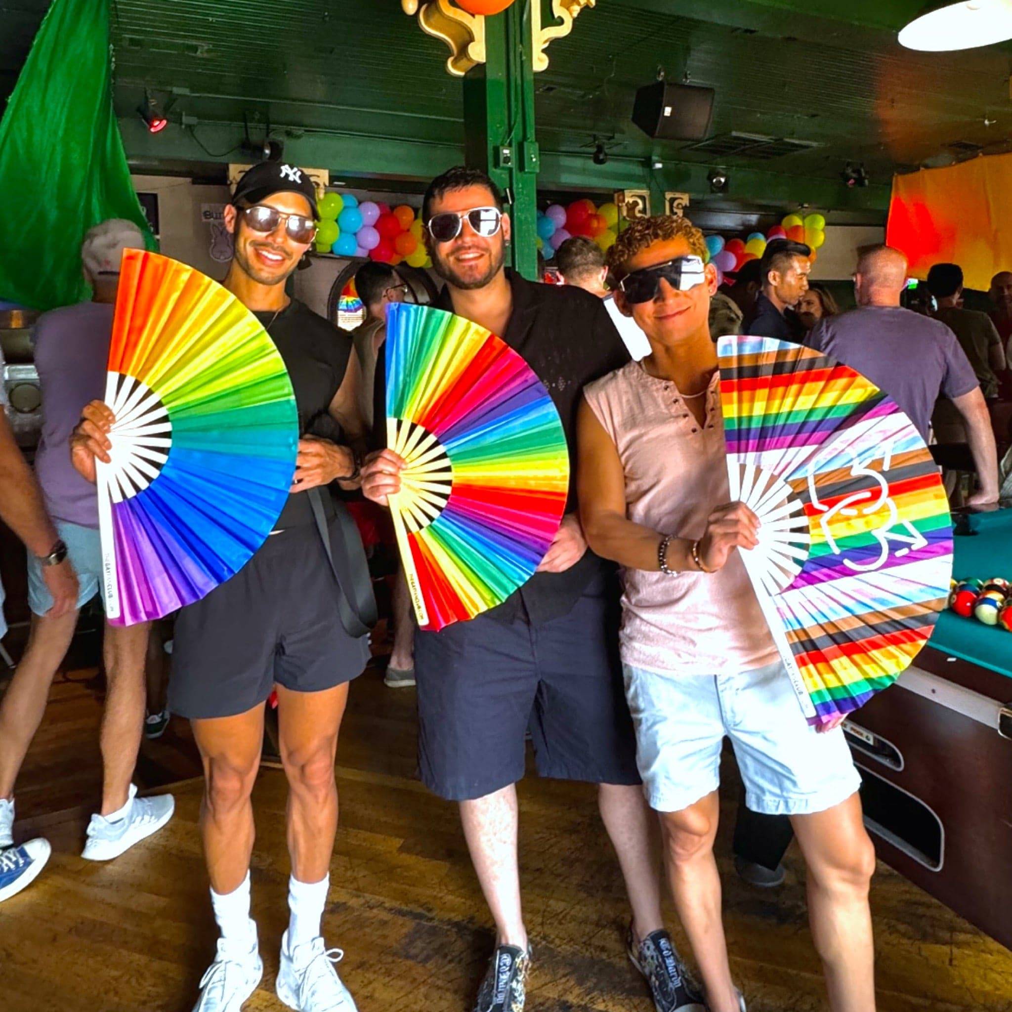 Rainbow Folding Fan by Hand Fan