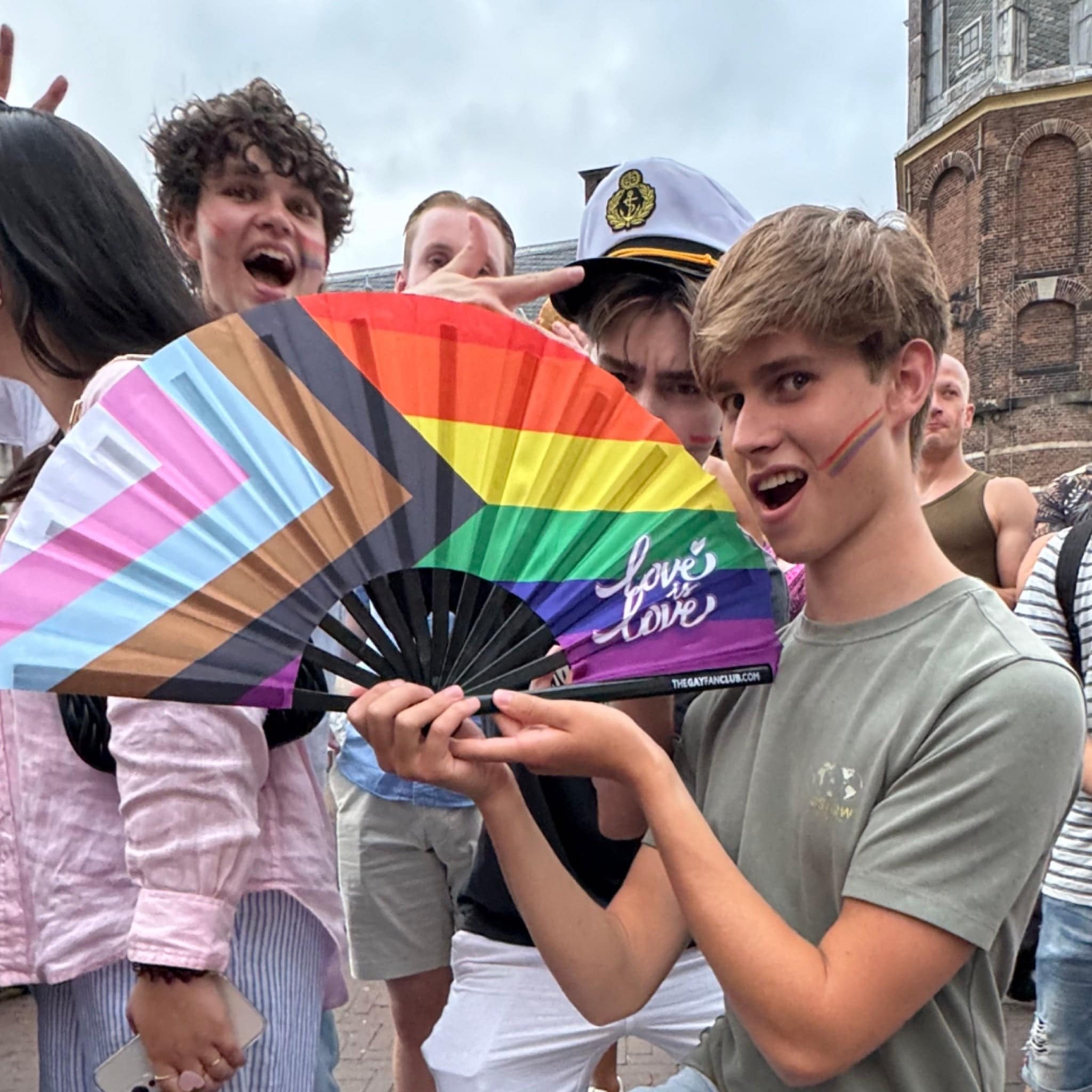 Pride Rainbow Flag Fan by Hand Fan