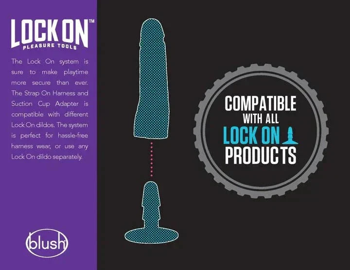 Blush Lock On Karbonite Realistic 7.75 in. Dildo with Handle & Suction Cup Adapter by Anal Toys & Stimulators