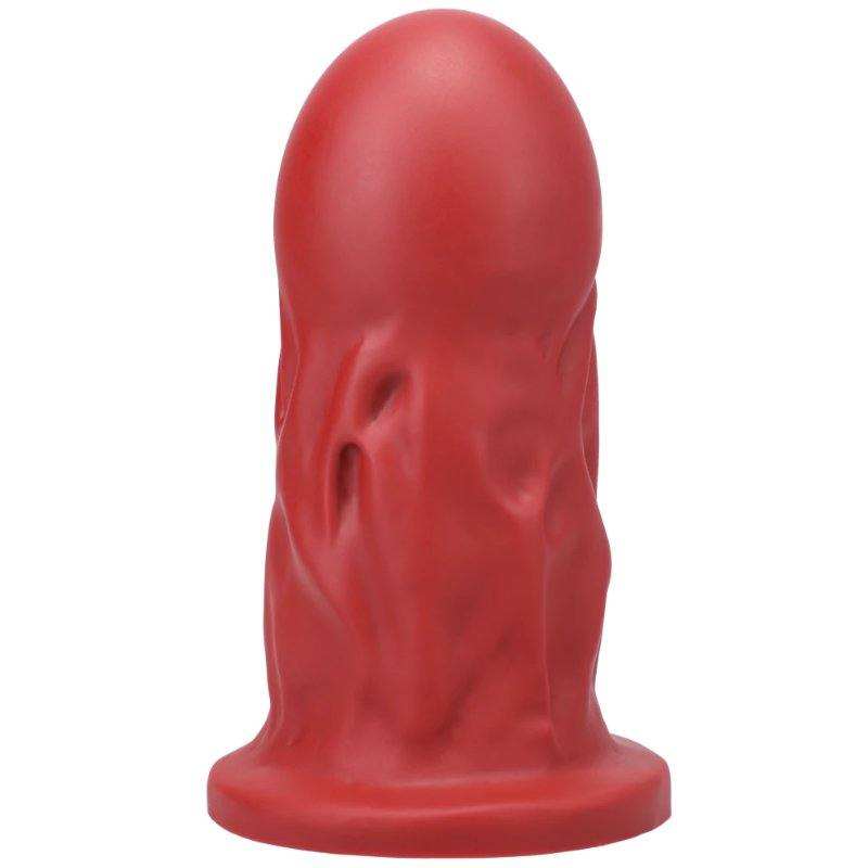 Tantus Mr. Universe premium red silicone dildo with realistic texture and ergonomic design for maximum pleasure
