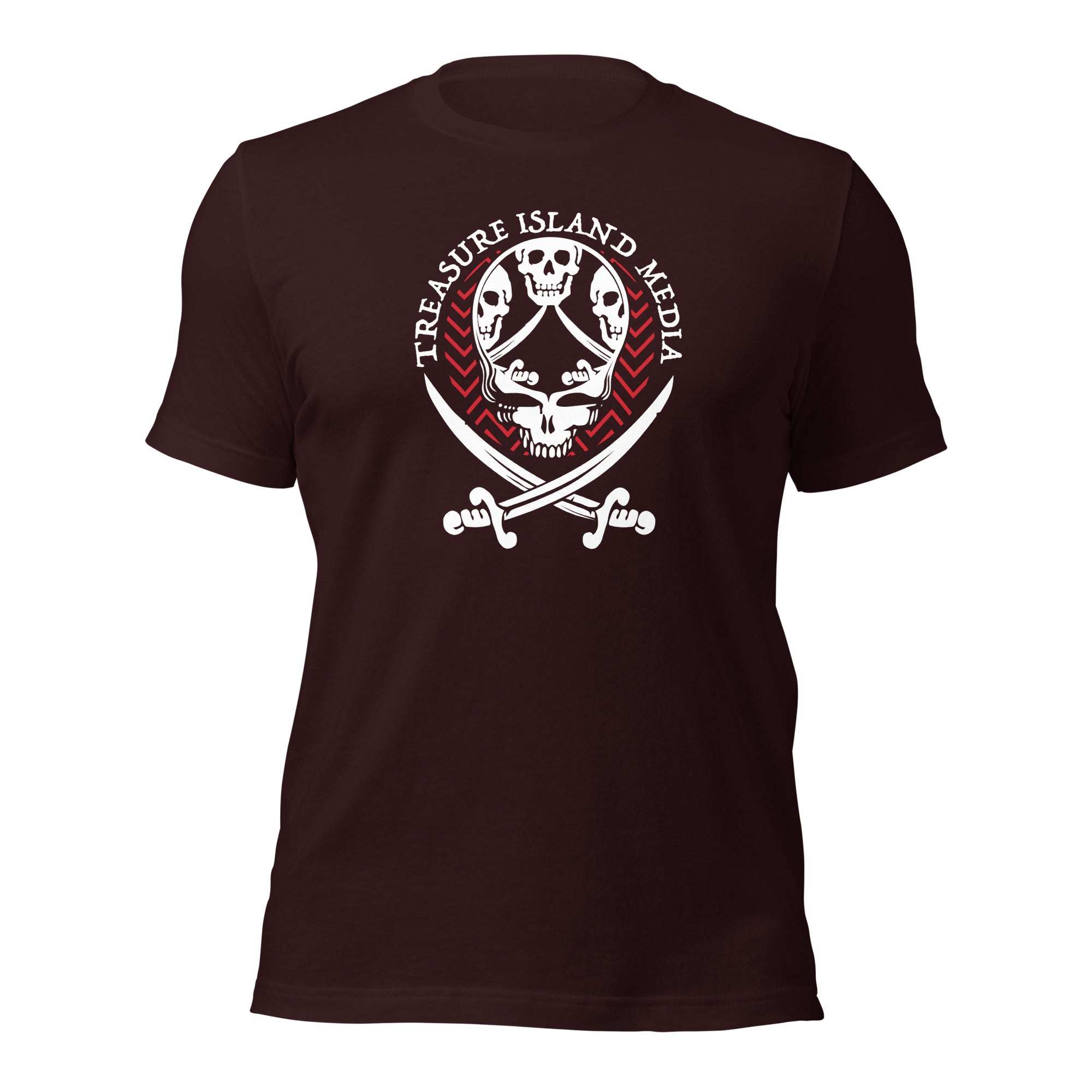 Black TIM Tri-Skull T-Shirt with skull design, made from soft cotton blend for comfort.