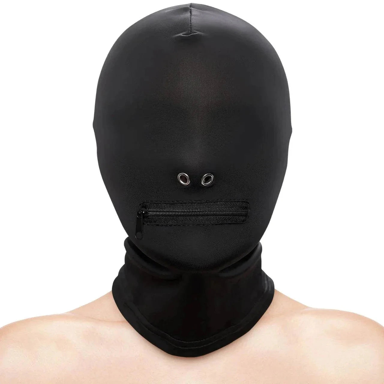 Fetish & Fashion Zippered Mouth Hood Black by Bondage & Fetish Toys