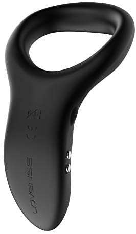 Lovense Diamo Cock Ring made from black silicone with sleek design for enhanced pleasure and stamina.