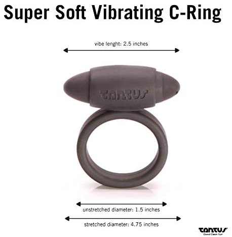 Tantus Vibrating Cock Ring - 2" - Black, premium silicone, powerful vibration, 2-inch diameter, rechargeable, intimate pleasure enhancement.