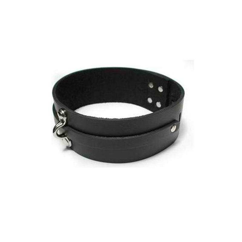 KinkLab Bondage Basics Leather Collar - Black by Bondage & Fetish Toys