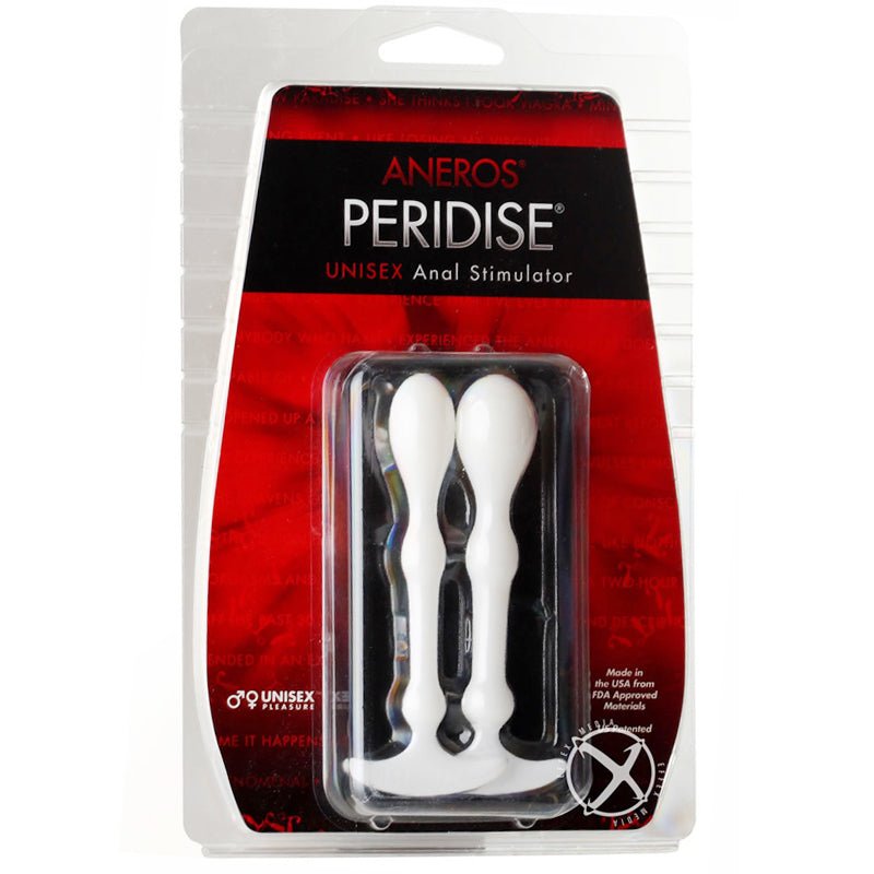 Aneros Peridise Unisex Anal Stimulator 2-Pack in packaging, smooth silicone ergonomic design.