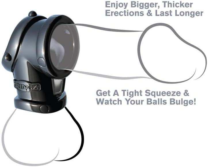 C-Ringz Cock Pipe with ball stretcher for enhanced erections and pleasure, black silicone adjustable sleeve and ring.