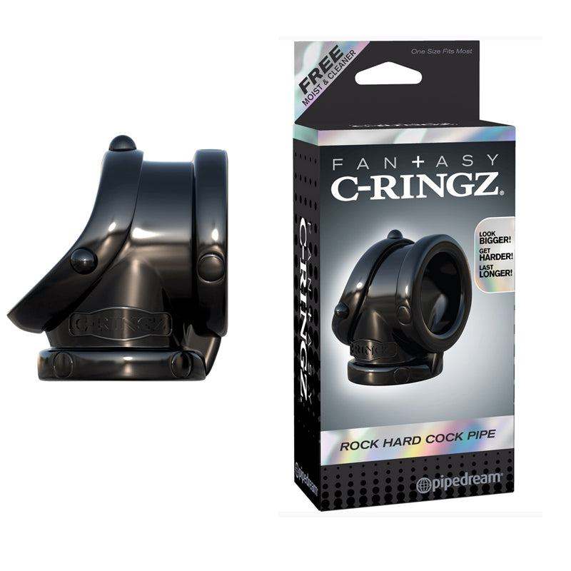 C-Ringz Rock Hard cock pipe penis extender and ring combo in black with packaging box