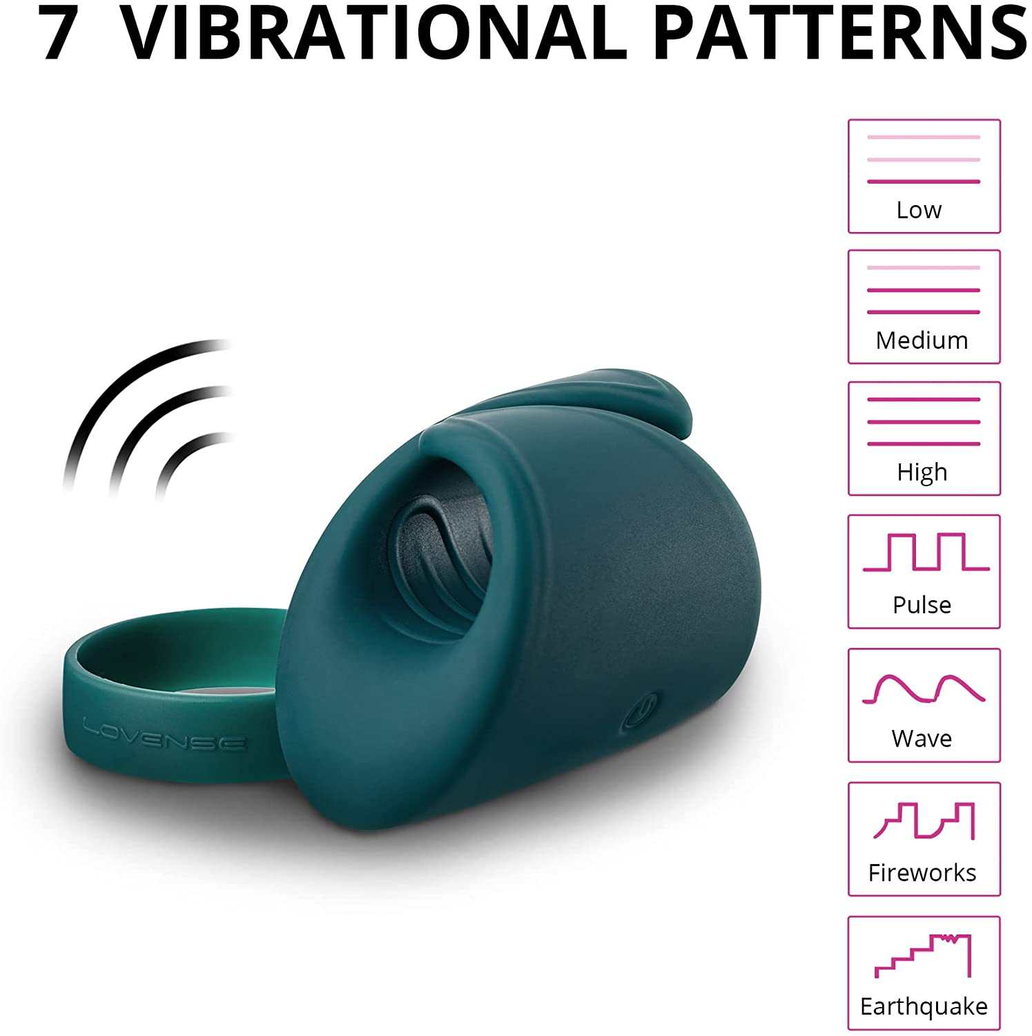 Lovense Gush app-compatible handsfree masturbator with 7 vibrational patterns for customizable pleasure.