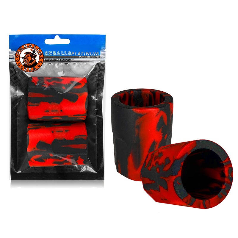 Oxballs Hognips-2 Red/Black silicone sleeve set with red and black color pattern