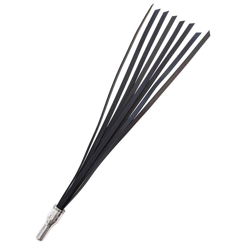 Kinklab The Electro Whip black electrostimulation bondage whip with rubber handle and multiple tails for BDSM play