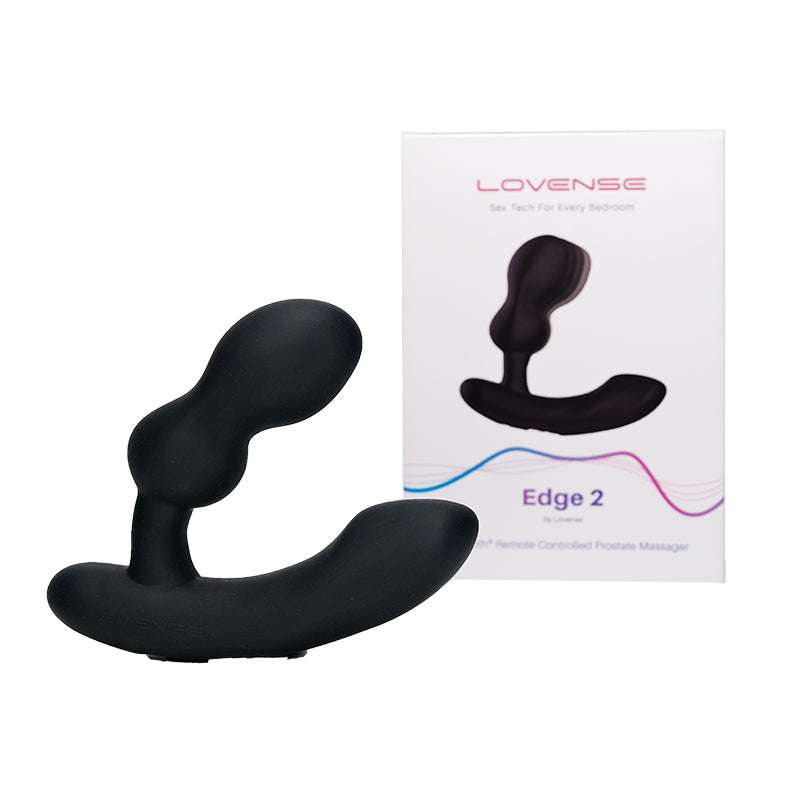 Lovense Edge 2 app-compatible vibrating prostate massager with box packaging.