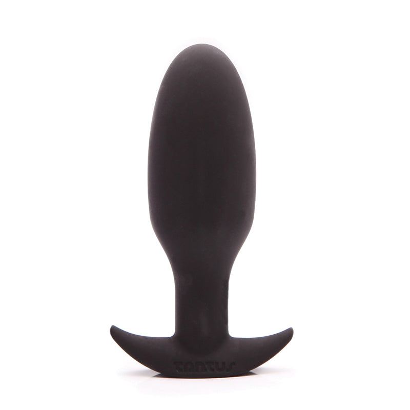 Tantus Ryder Premium Silicone Plug in Black with tapered design and flared base.