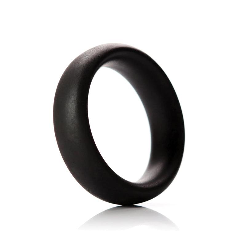 Tantus Beginner C-Ring 2 in. Onyx, premium silicone, stretchy and soft, 2-inch diameter, comfortable fit, sleek onyx color.