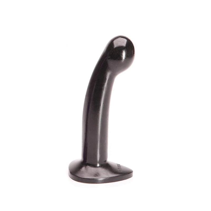 Tantus Sport Premium Silicone Dildo in black, sleek with a curved shaft and tapered tip.