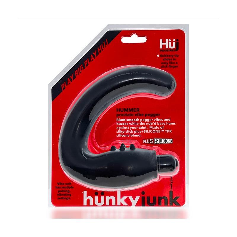 Hunkyjunk Hummer Vibe Prostate Pegger Tar in packaging with curved design and ribbed texture.