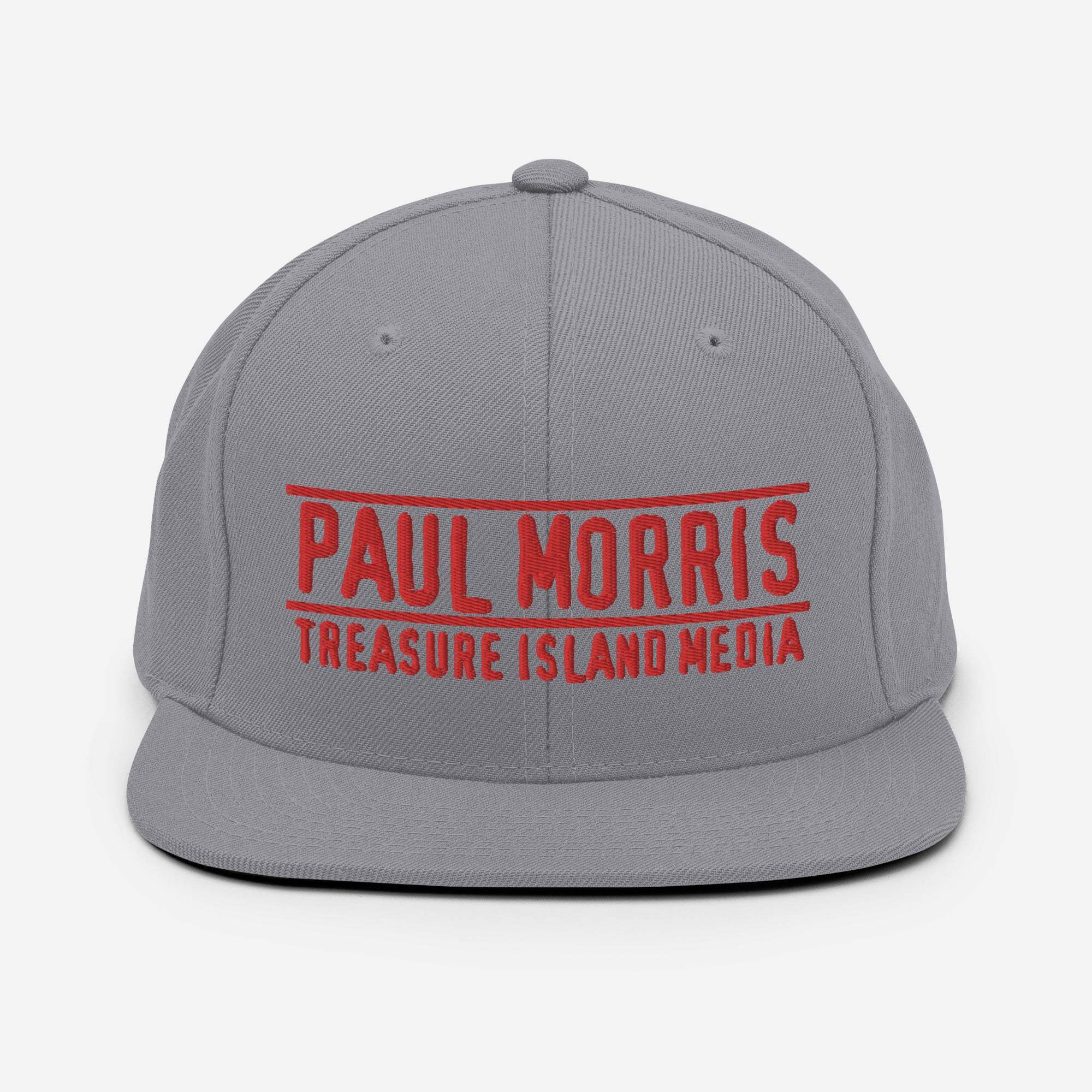 Paul Morris Edition Snapback Hat with classic structure, flat brim, and red embroidered logo.