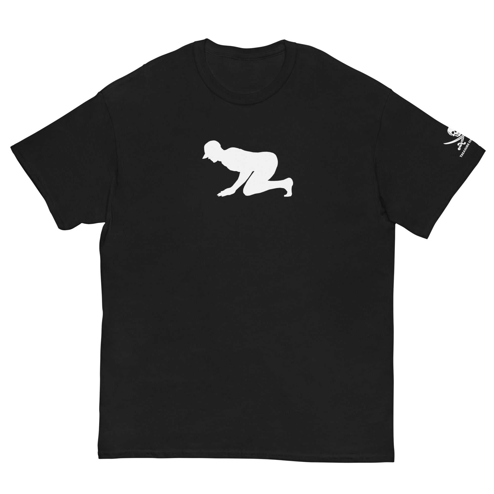 Black Cum Dump T-Shirt featuring Treasure Island Media logo, bold and edgy design.