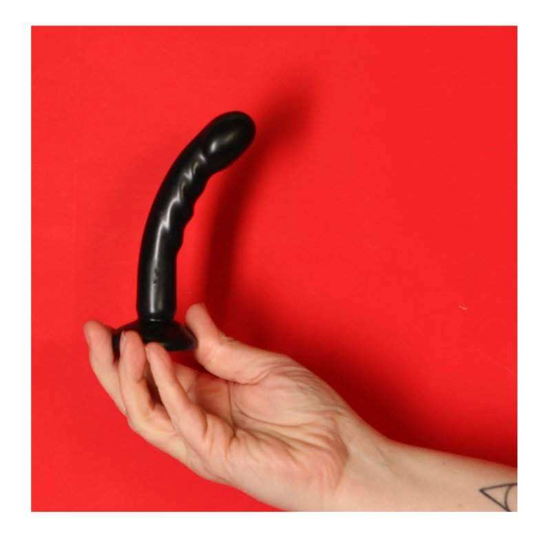 Tantus Compact Premium Silicone Dildo - Black, beginner-friendly prostate toy, body-safe silicone.