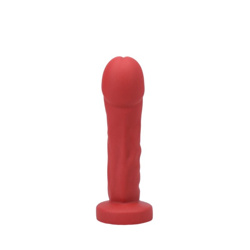 Tantus Grind Premium Silicone Dildo in True Blood Red, robust design, g/p spot play, 100% Ultra-Premium Silicone.