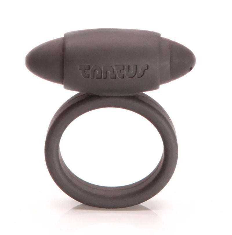 Tantus Vibrating Cock Ring - 2" black silicone sex toy with vibrator.
