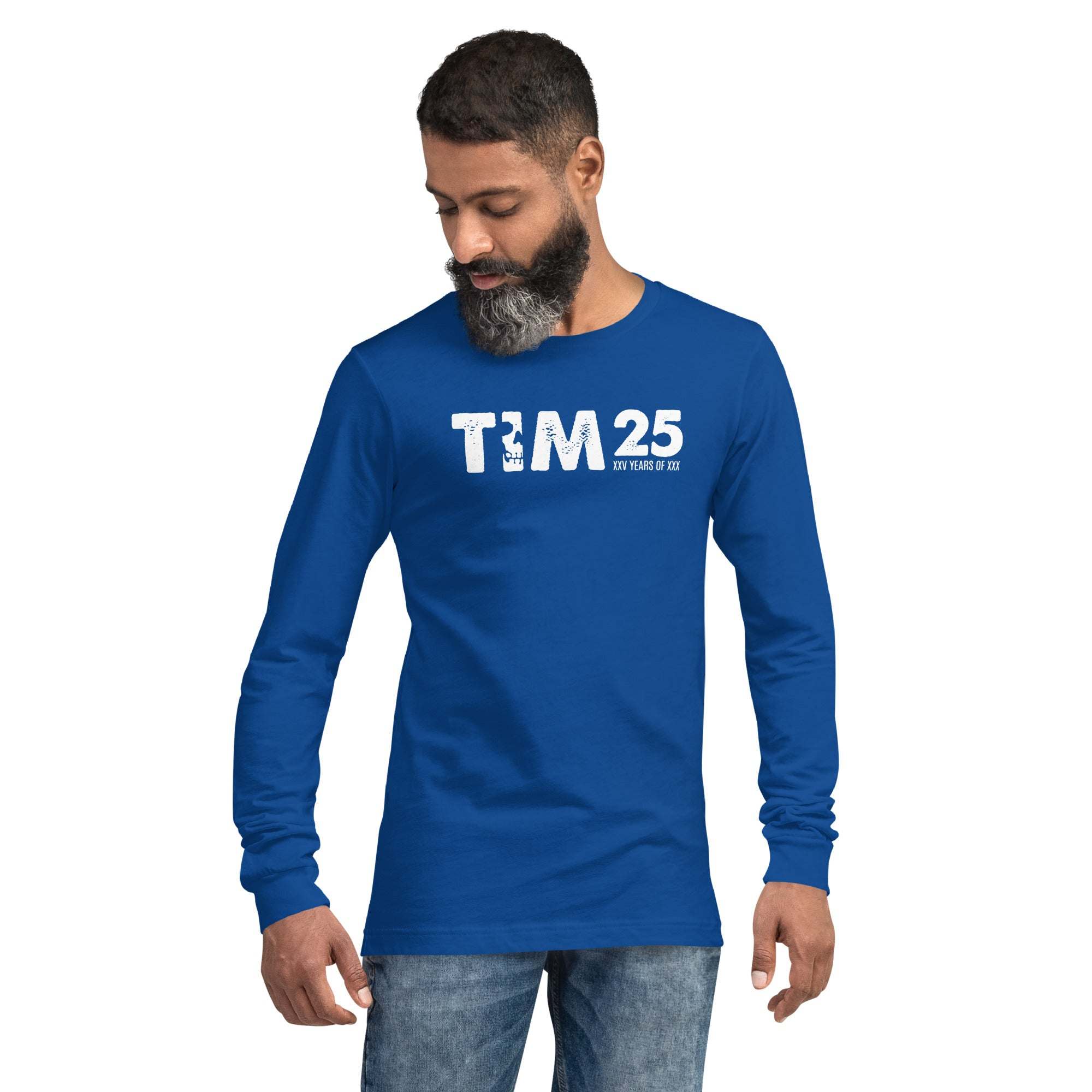 TIM 25th Anniversary Long Sleeve Tee, limited edition, blue, celebrating 25 years of TIM.