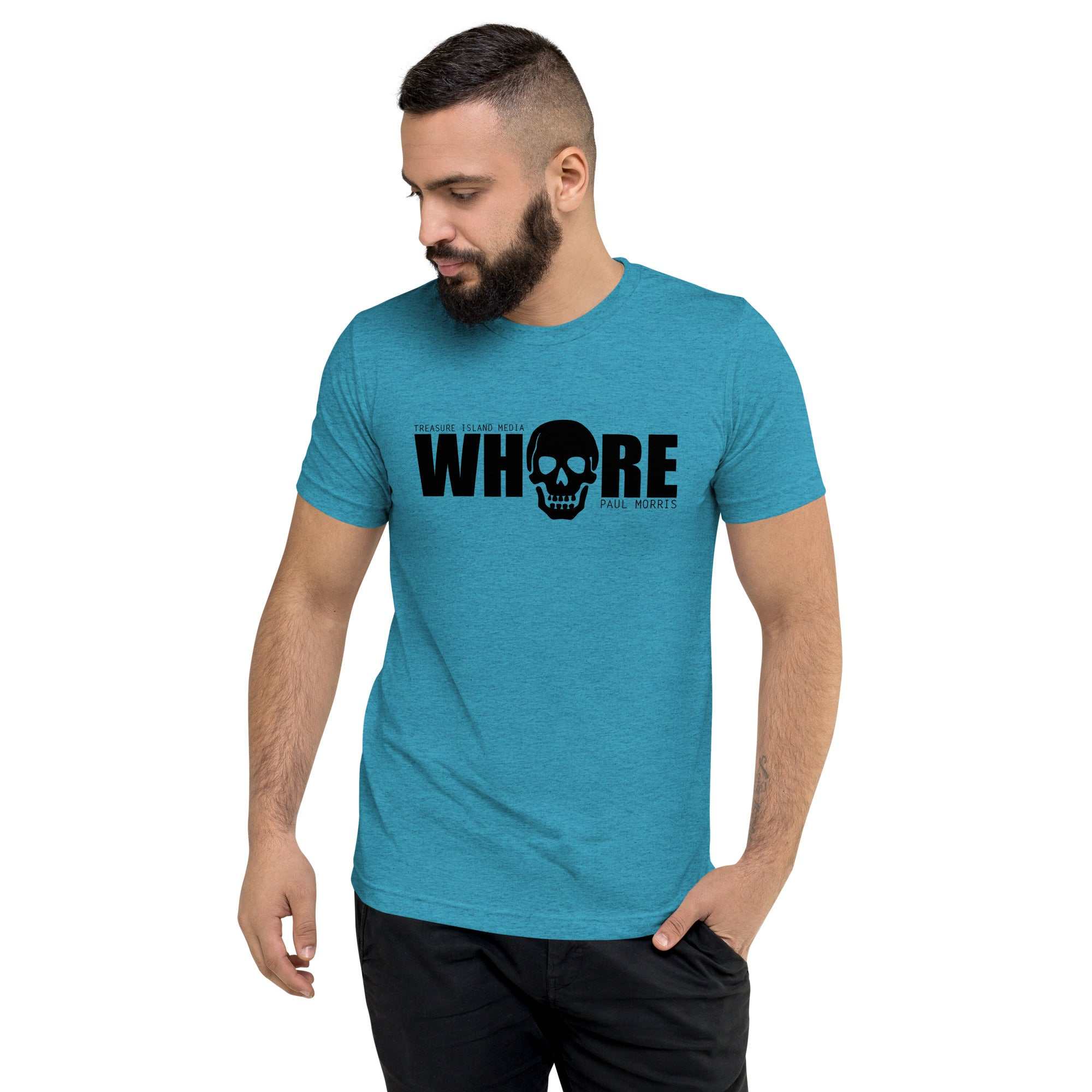 Edgy TIM Whore T-shirt with provocative design and relaxed fit.