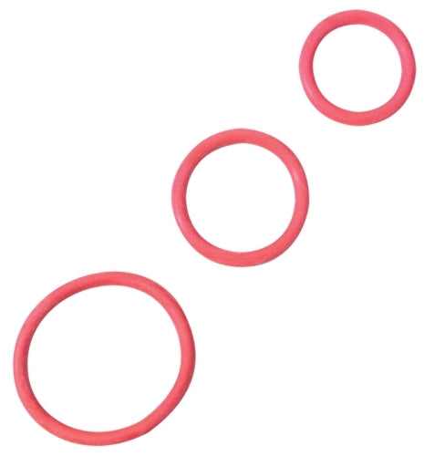 Spartacus Cock Ring Set (3 Rubber Enhancers/Red)