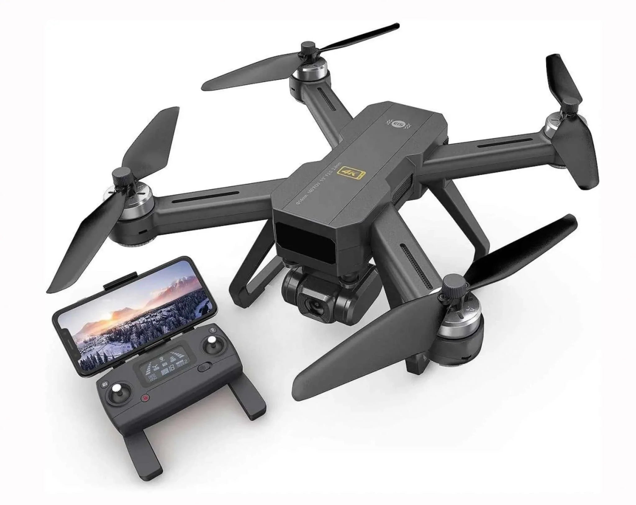 B20-4K Drone with 4K camera, EIS, GPS, optical flow sensor, and remote control with phone display.