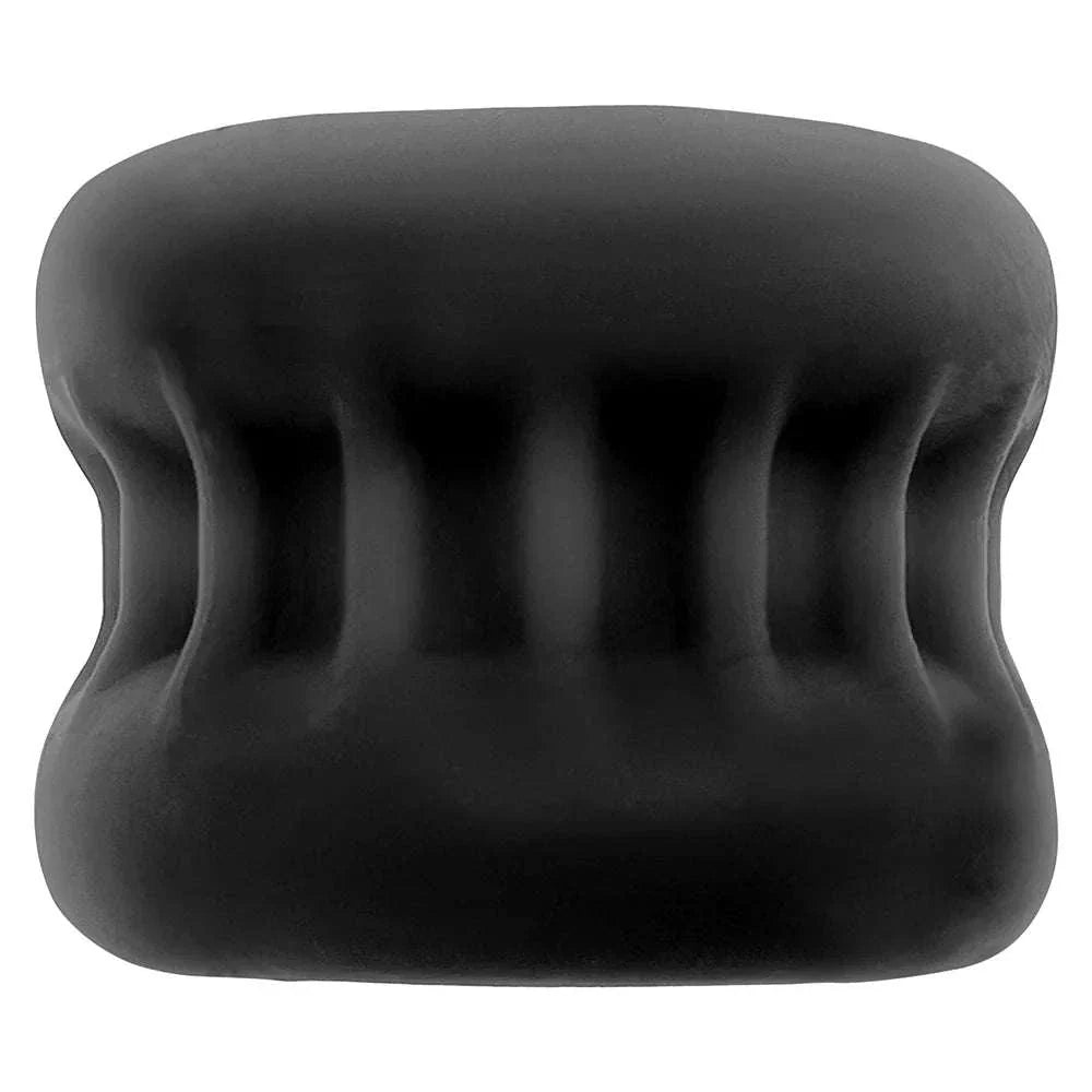 OxBalls Core Gripsqueeze Ballstretcher in black with ribbed outer design for comfort and stretch.