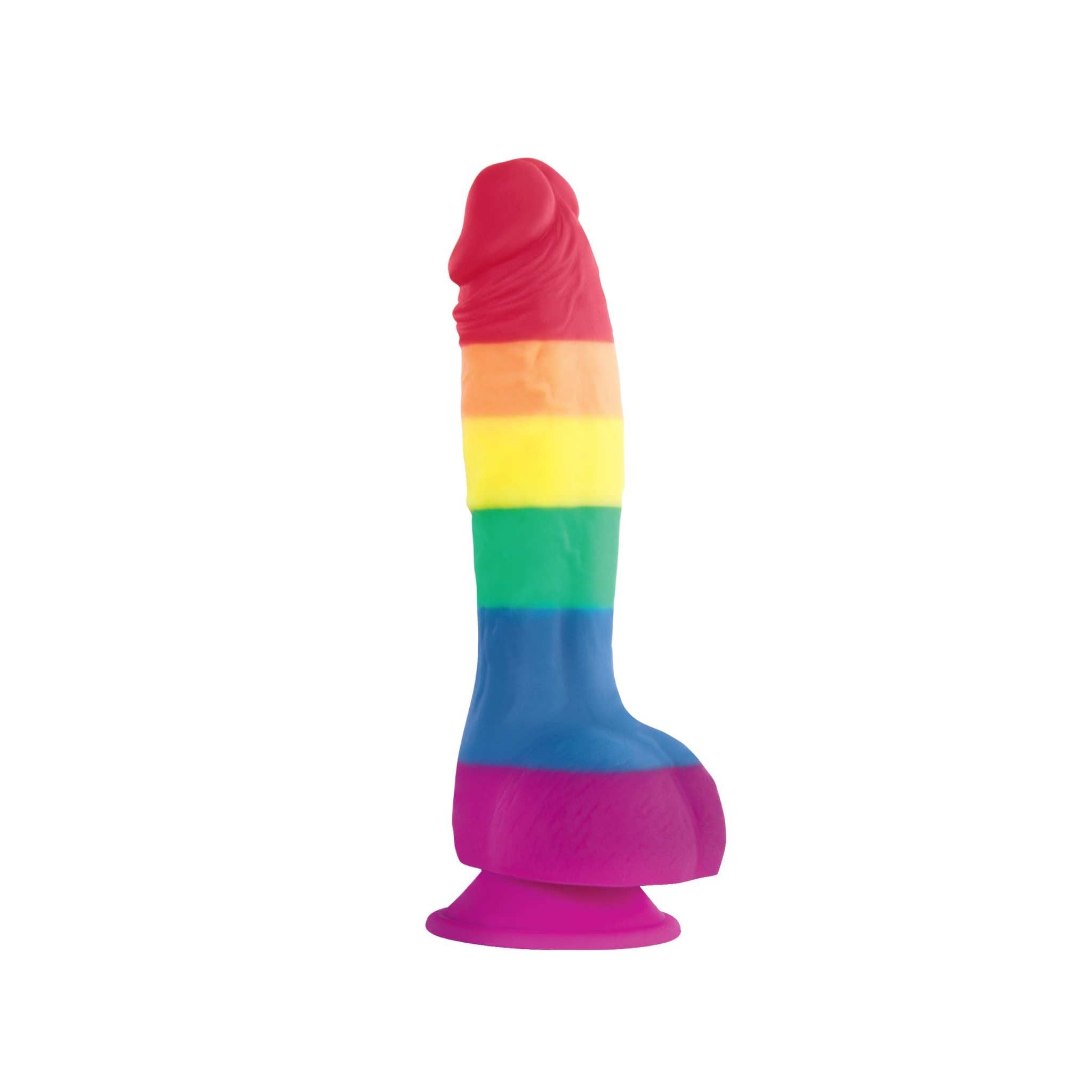 Colours Pride Edition 6 inch rainbow dong with suction cup base for hands-free use
