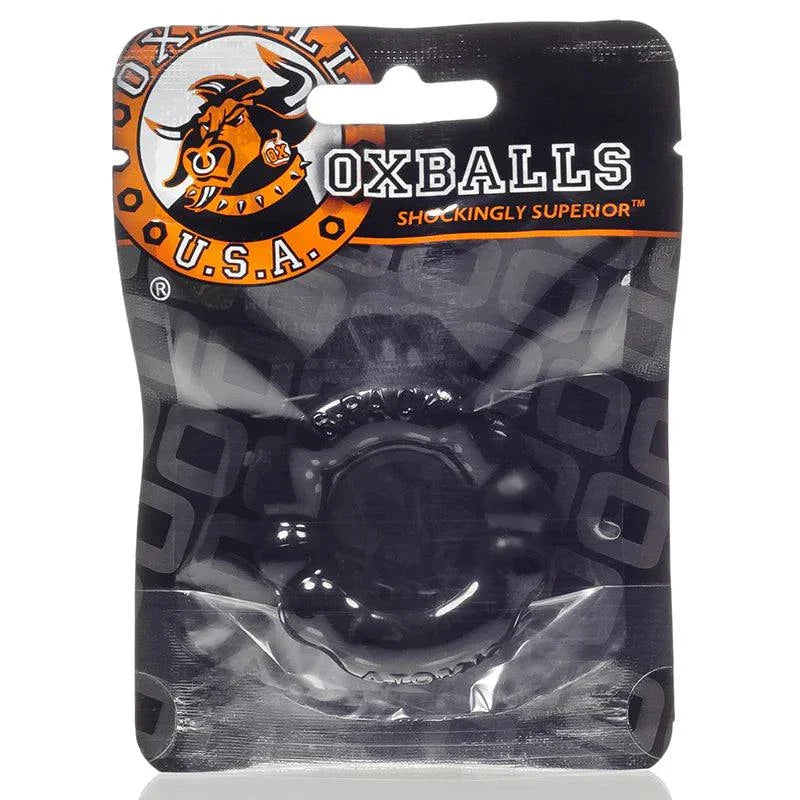 OxBalls 6-Pack black cockrings made of stretchable Skinflex-TPR with 0.875-inch inside diameter