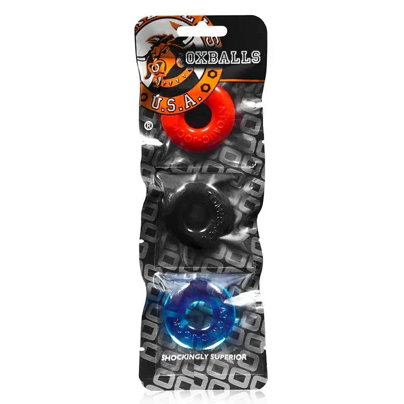 OxBalls Ringer, 3-Pack Of Do-Nut-1, Small, Multicolor by Cock & Balls