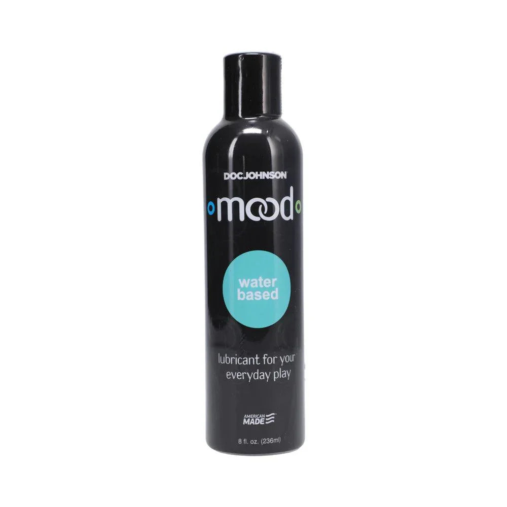 Mood Lube Water-Based 8 fl. oz. bottle by Doc Johnson, water-soluble, non-staining lubricant for use with condoms and toys.