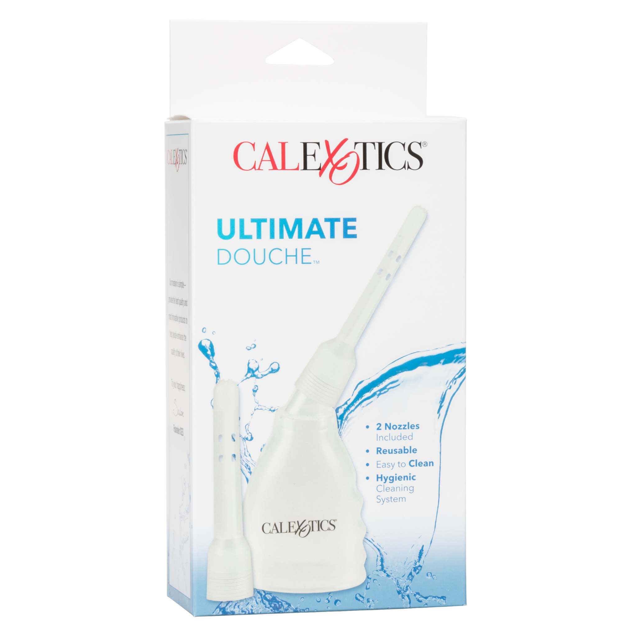 Reusable clear douche bottle with two nozzles for personal hygiene and easy cleaning, 5.41 fl. oz. capacity